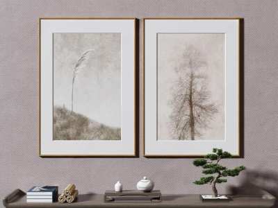 侘寂装饰画3D模型下载